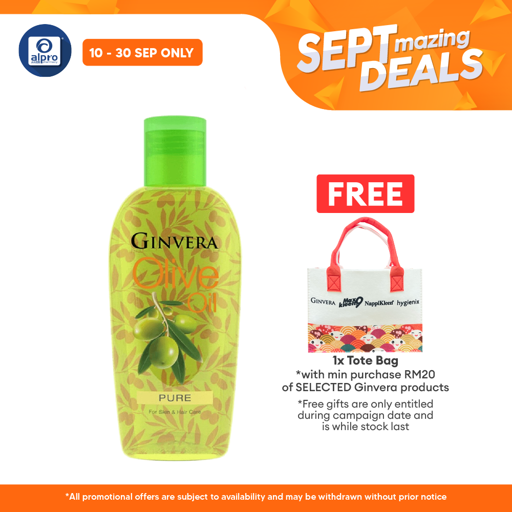 Ginvera Pure Olive Oil (75mL /150mL) | Natural Moisturiser for Skin and Hair Ginvera