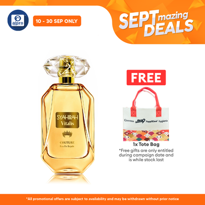 Syahirah Vitalis Eau De Royale Couture Fragrance 50mL | Jasmine and Orange Alpro Pharmacy