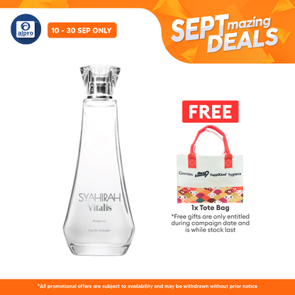 Syahirah Vitalis Eau De Cologne Empress Cologne Perfume 100mL | Musky Cedarwood Alpro Pharmacy