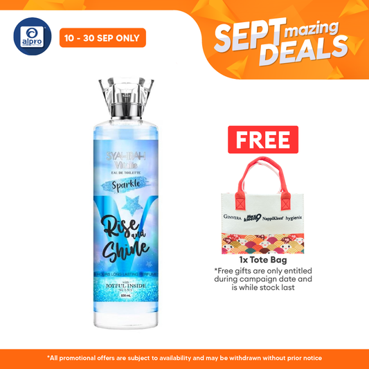 Syahirah Vitalis Eau De Toilette Sparkle Rise & Shine Light Perfume 100mL | Jasmine Citrus Cedarwood Alpro Pharmacy