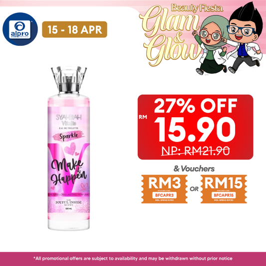 Syahirah Vitalis Eau De Toilette Sparkle Make It Happen Light Perfume 100mL | Lily of the Valley and Jasmine Syahirah