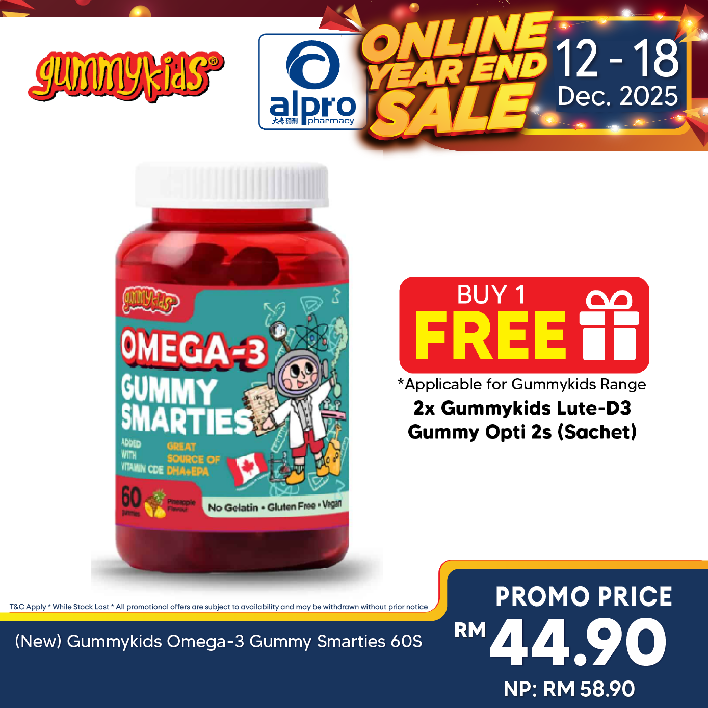 (new) Gummykids Omega-3 Gummy Smarties 60s Alpro Pharmacy