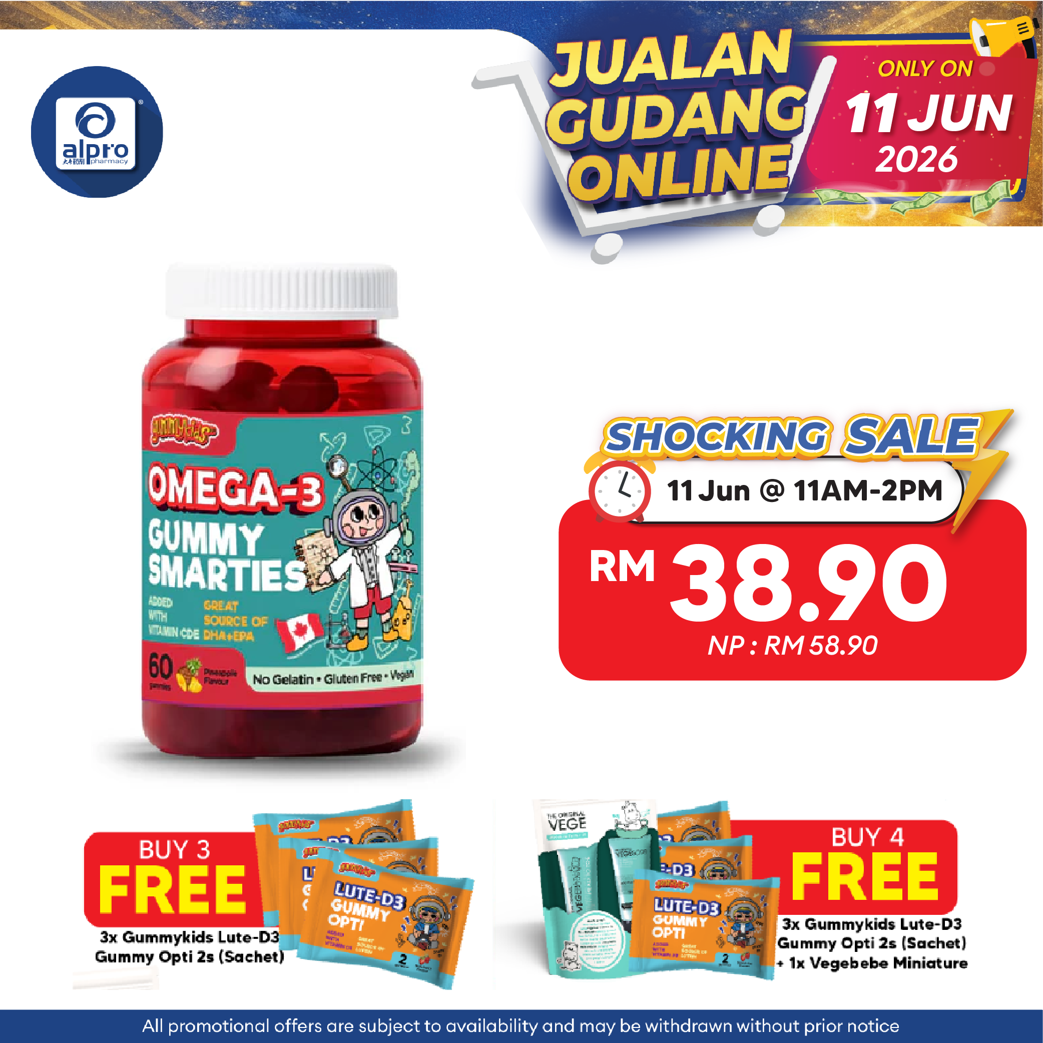(New) Gummykids Omega-3 Gummy Smarties 60S