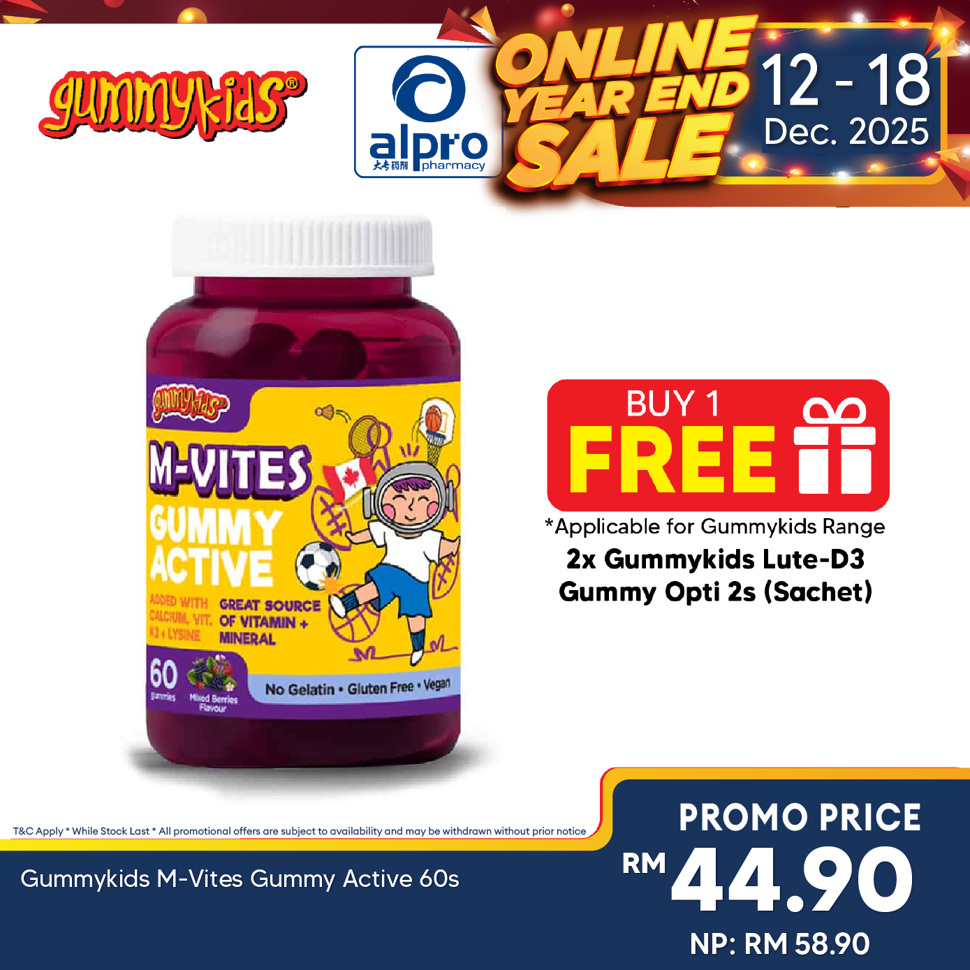 Gummykids M-Vites Gummy Active 60s Alpro Pharmacy