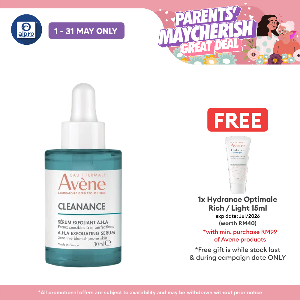 Avène Cleanance A.H.A Exfoliating Serum 30mL | Refine And Smooth Skin Texture Avene