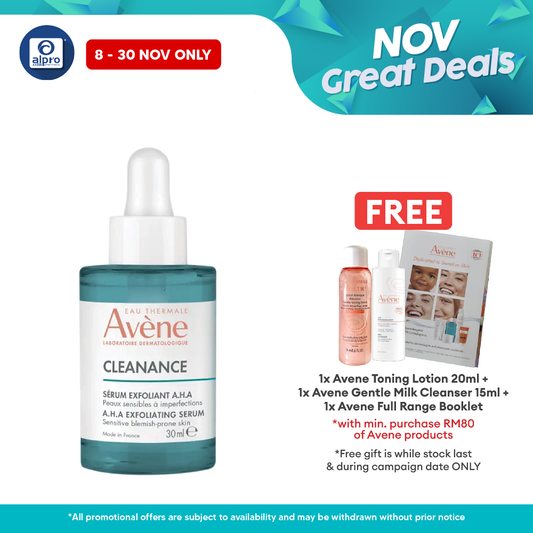 Avène Cleanance A.H.A Exfoliating Serum 30mL | Refine And Smooth Skin Texture Alpro Pharmacy