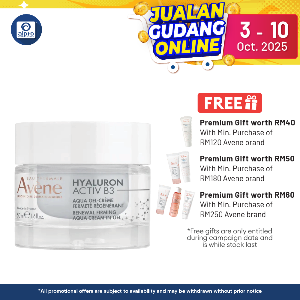 Avène Hyaluron Activ B3 Renewal Firming Aqua Cream in Gel 50mL | Light Anti-Ageing Moisturiser Alpro Pharmacy
