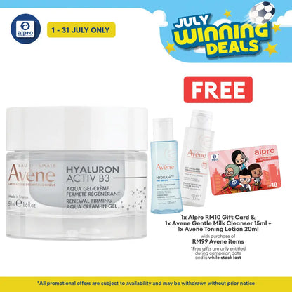 Avène Hyaluron Activ B3 Renewal Firming Aqua Cream in Gel 50mL | Light Anti-Ageing Moisturiser Avene
