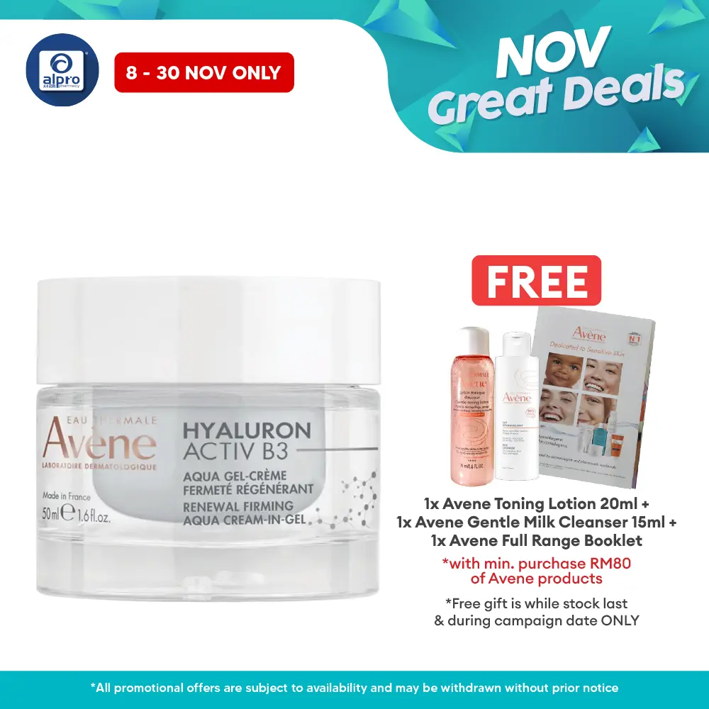 Avène Hyaluron Activ B3 Renewal Firming Aqua Cream in Gel 50mL | Light Anti-Ageing Moisturiser Alpro Pharmacy
