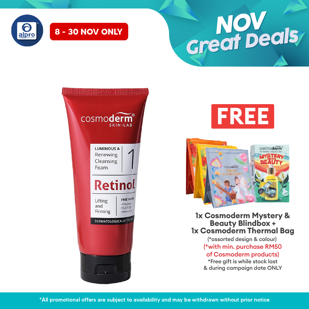 Cosmoderm Luminous A Renewing Cleansing Foam 100mL | Repair Hyperpigmentation Alpro Pharmacy