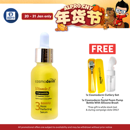 Cosmoderm Vitamin E Moist Perfecting Serum 30mL | Repair Rough and Dry Skin