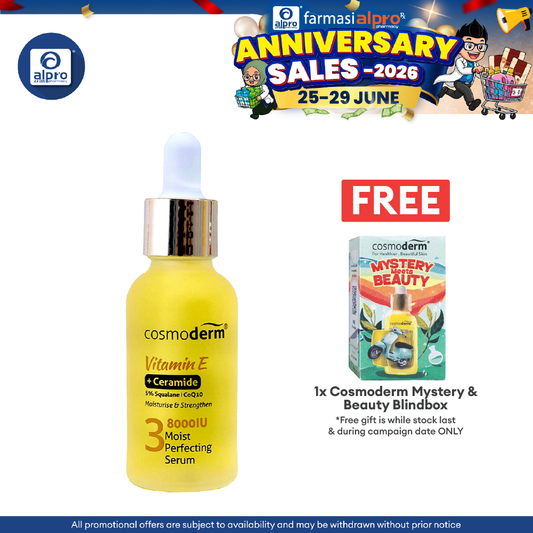 Cosmoderm Vitamin E Moist Perfecting Serum 30mL | Repair Rough and Dry Skin Cosmoderm