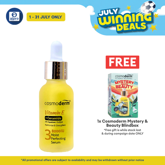 Cosmoderm Vitamin E Moist Perfecting Serum 30mL | Repair Rough and Dry Skin Cosmoderm
