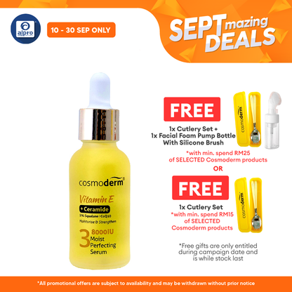 Cosmoderm Vitamin E Moist Perfecting Serum 30mL | Repair Rough and Dry Skin Alpro Pharmacy