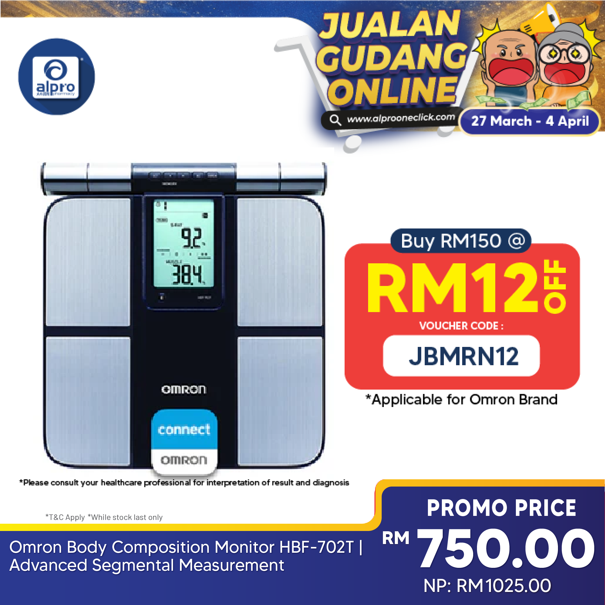 Omron Body Composition Monitor HBF-702T | Advanced Segmental Measurement Omron