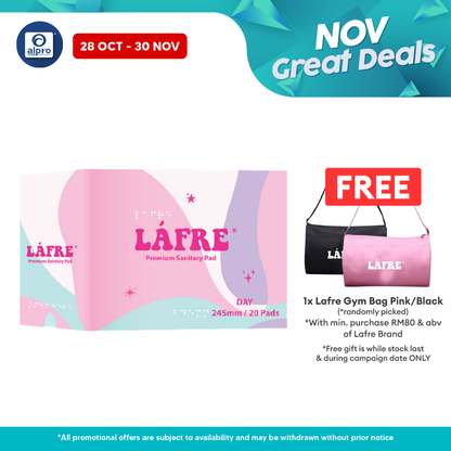 Lafre Sanitary Pads Day Use 245mm 20s | Lady Anion Far-IR Layer for Strong and Healthy Skin Lafre