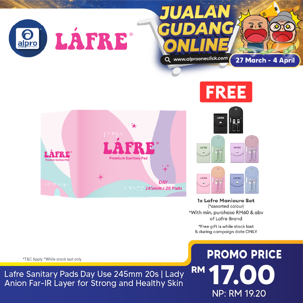 Lafre Sanitary Pads Day Use 245mm 20s | Lady Anion Far-IR Layer for Strong and Healthy Skin Lafre