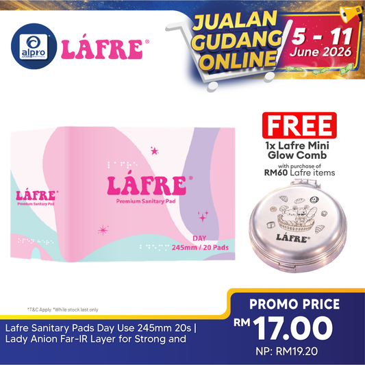 Lafre Sanitary Pads Day Use 245mm 20s | Lady Anion Far-IR Layer for Strong and Healthy Skin Lafre
