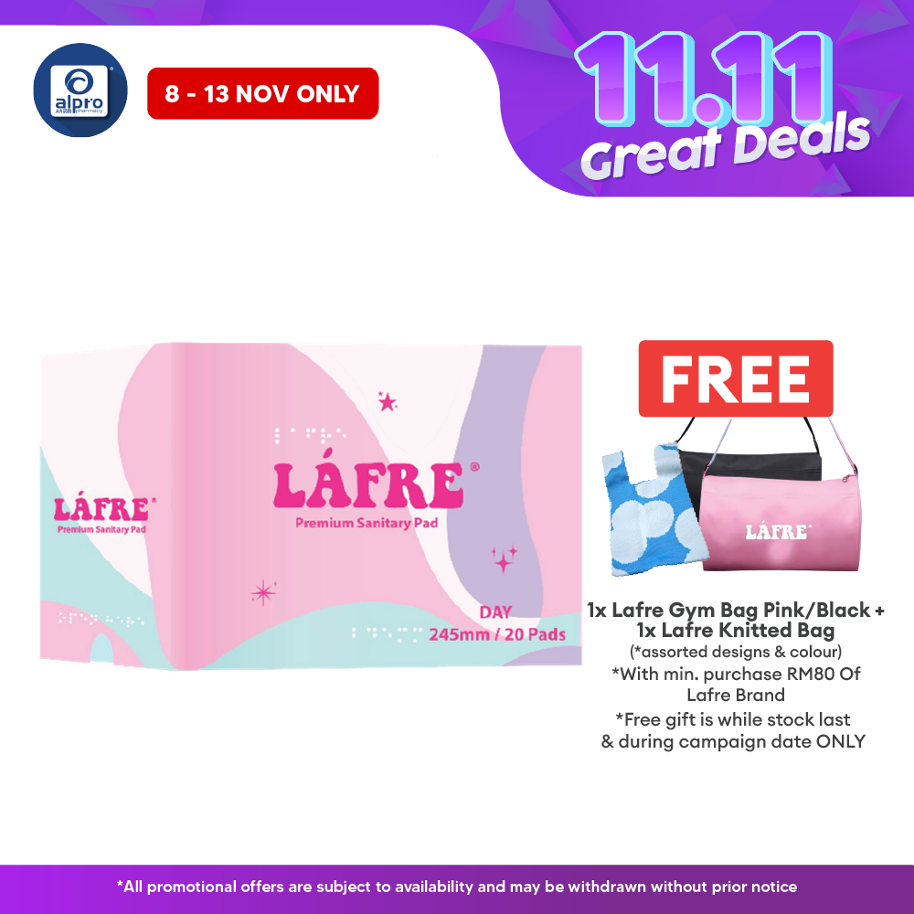 Lafre Sanitary Pads Day Use 245mm 20s | Lady Anion Far-IR Layer for Strong and Healthy Skin Lafre