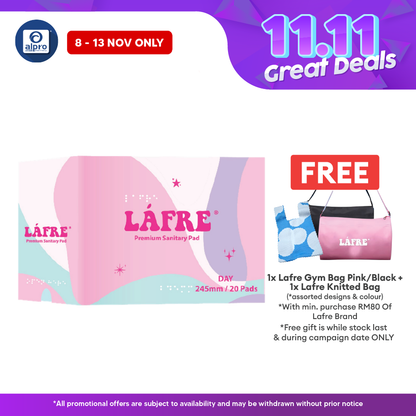 Lafre Sanitary Pads Day Use 245mm 20s | Lady Anion Far-IR Layer for Strong and Healthy Skin Lafre