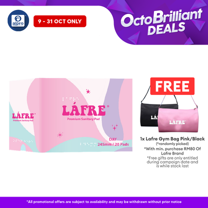 Lafre Sanitary Pads Day Use 245mm 20s | Lady Anion Far-IR Layer for Strong and Healthy Skin Lafre