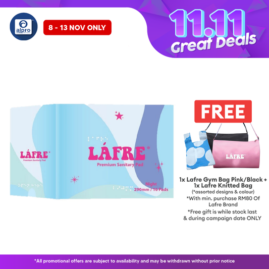 Lafre Sanitary Pads Night Use 290mm 16s | Lady Anion Far-IR Layer for Strong and Healthy Skin Lafre