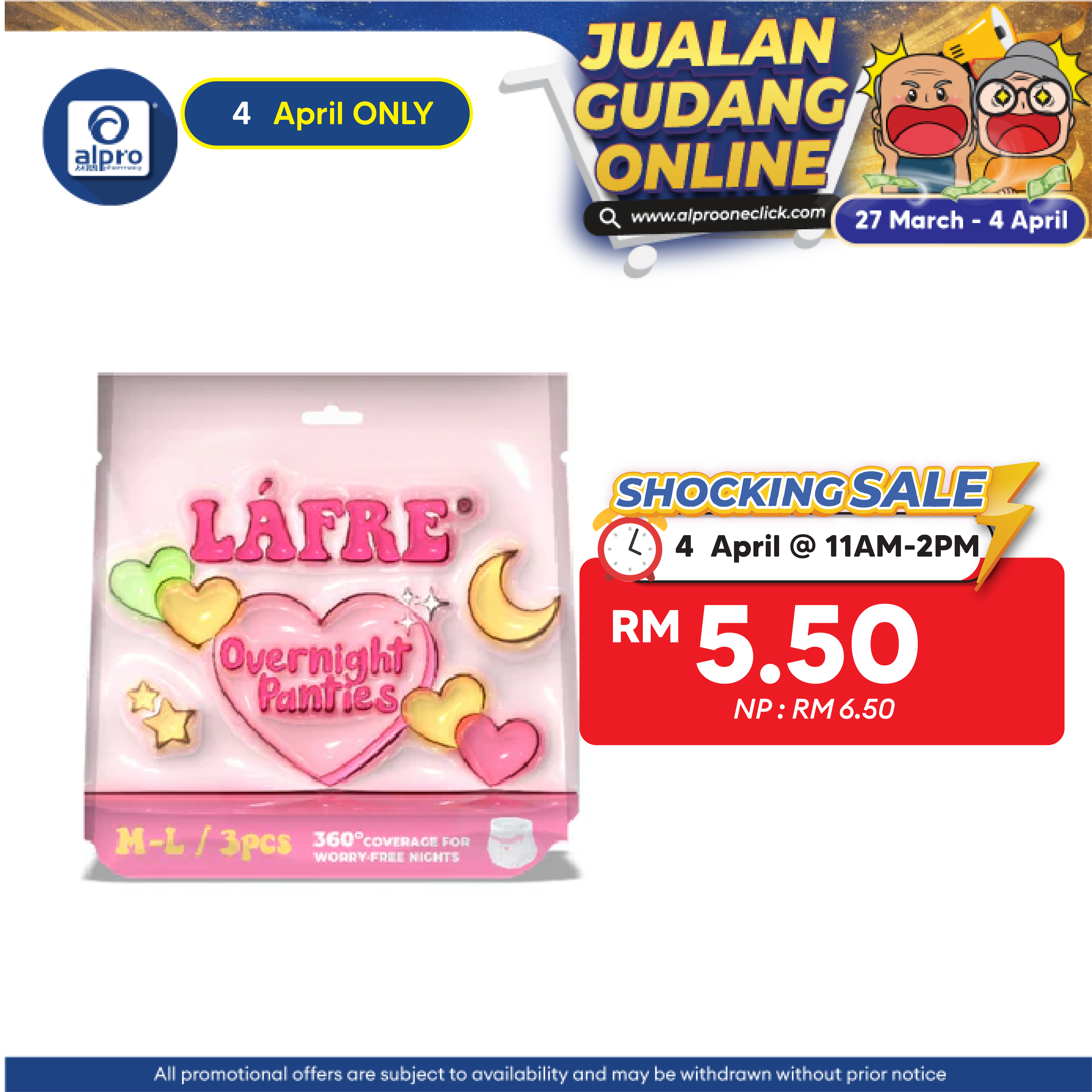 Lafre Overnight Panties M-L 3s | 360° Leak Protection Lafre