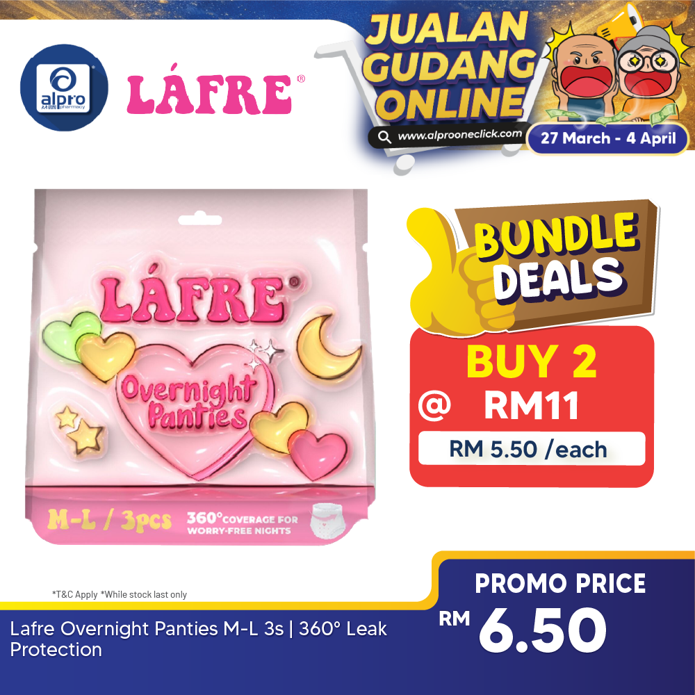 Lafre Overnight Panties M-L 3s | 360° Leak Protection Lafre