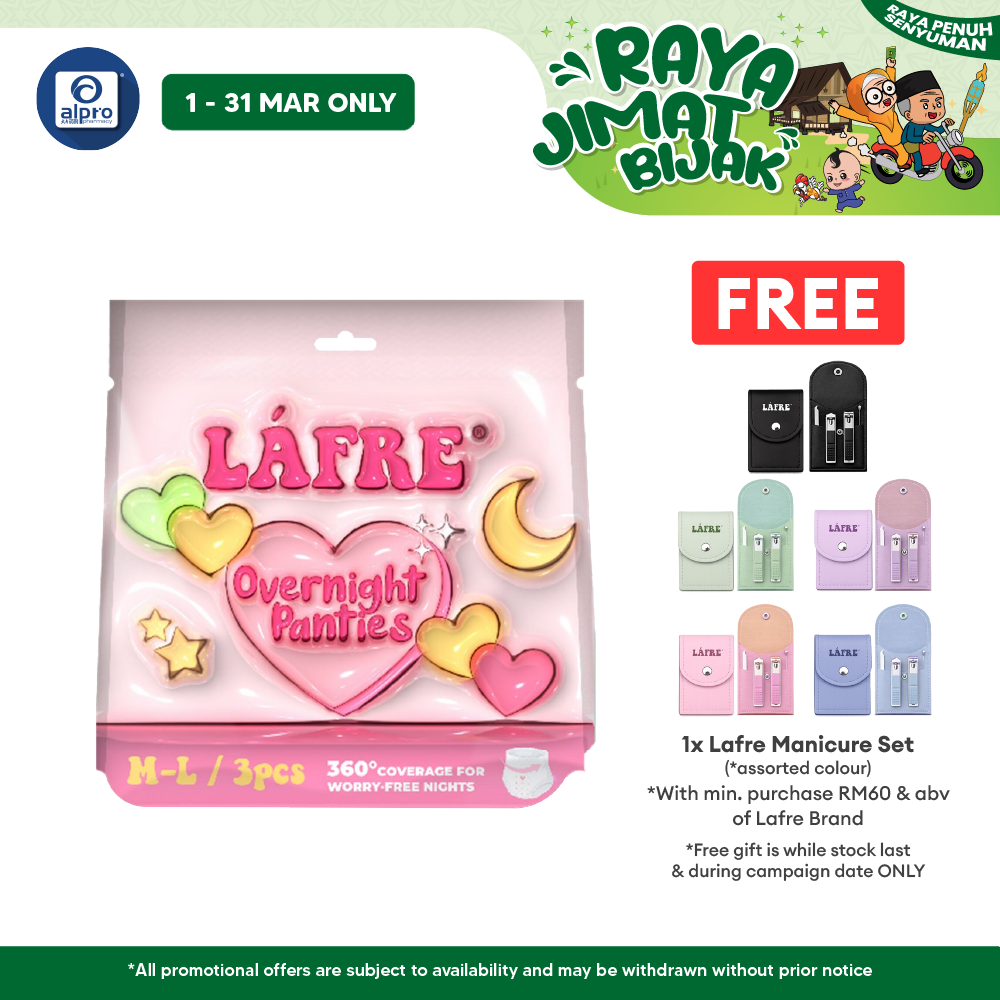 Lafre Overnight Panties M-L 3s | 360° Leak Protection Lafre