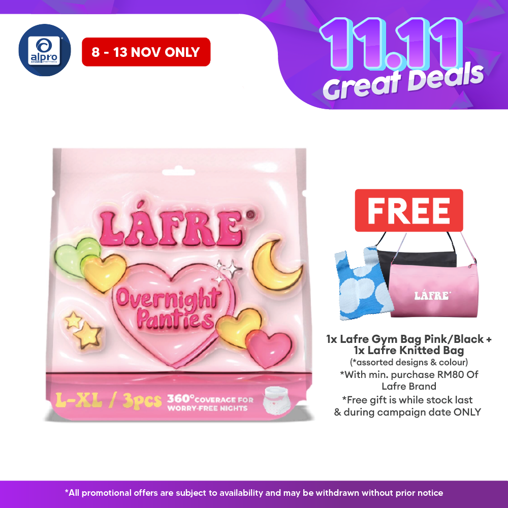 Lafre Overnight Panties L-XL 3s | 360° Leak Protection Alpro Pharmacy