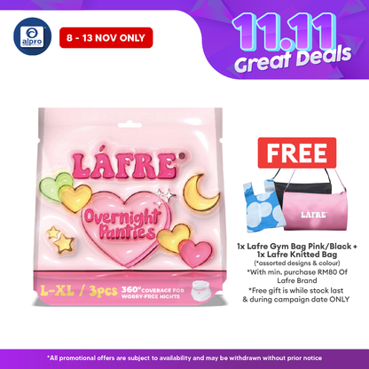 Lafre Overnight Panties L-XL 3s | 360° Leak Protection Alpro Pharmacy