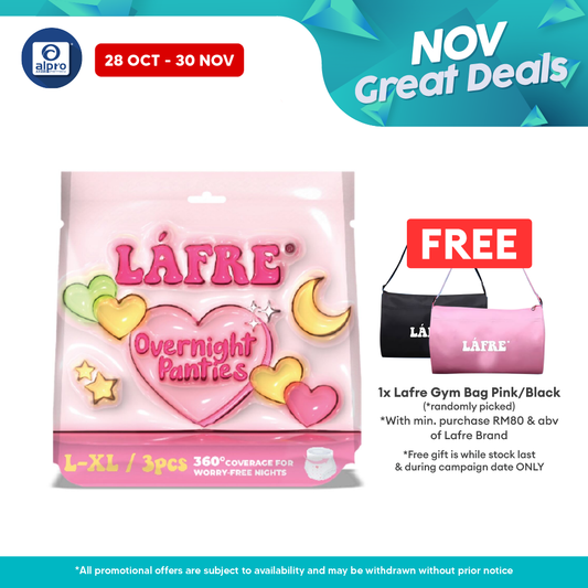 Lafre Overnight Panties L-XL 3s | 360° Leak Protection Alpro Pharmacy