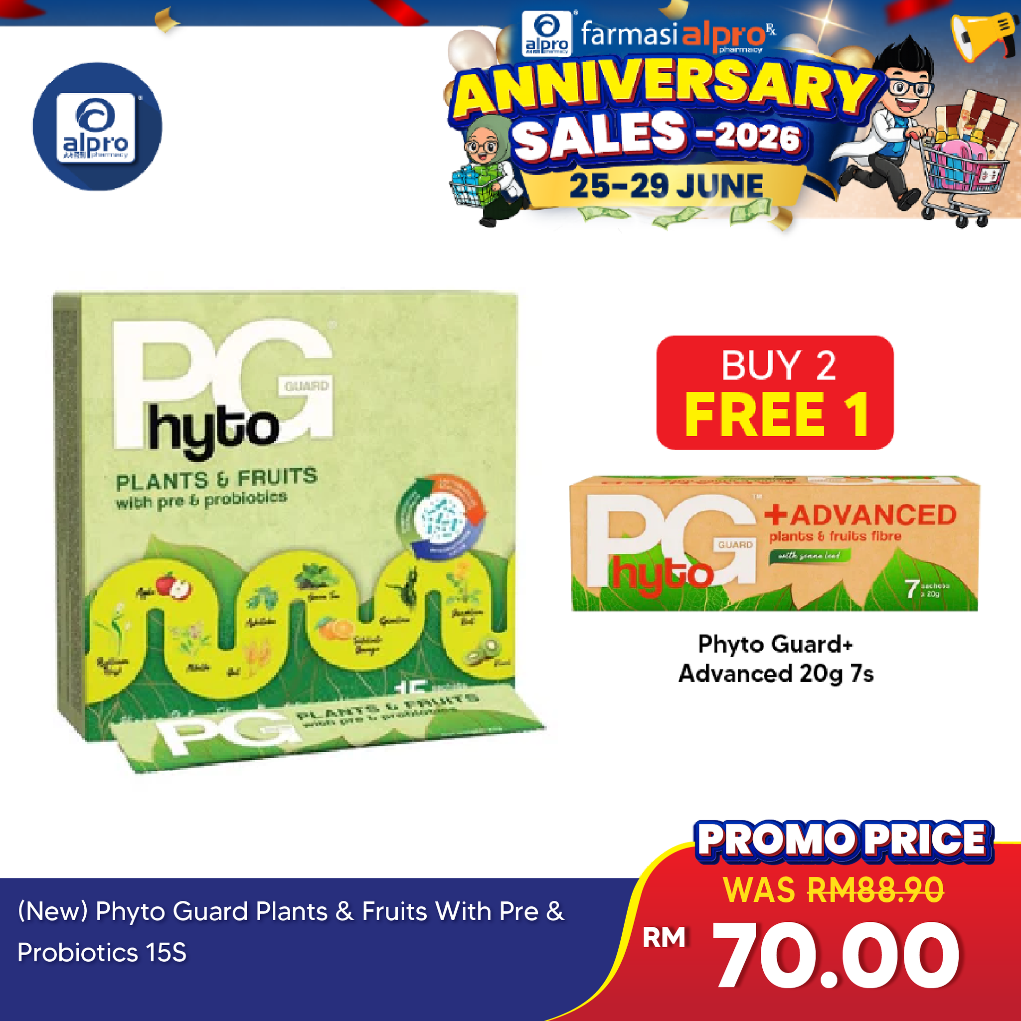 Phyto Guard Plants & Fruits With Pre & Probiotics 15s (New) | Improve Gastro-Intestinal Health Phyto