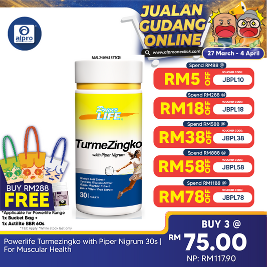 Powerlife Turmezingko with Piper Nigrum 30s | For Muscular Health Powerlife