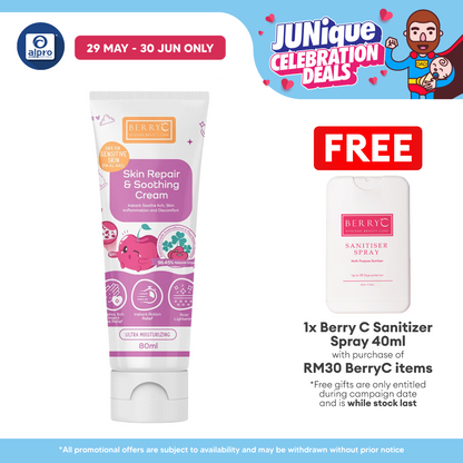 BerryC Skin Repair & Soothing Cream 80mL | Instant Relief From Insect Bites Berry C