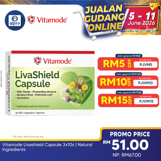 Vitamode Livashield Capsule 3x10s | Natural Ingredients Vitamode