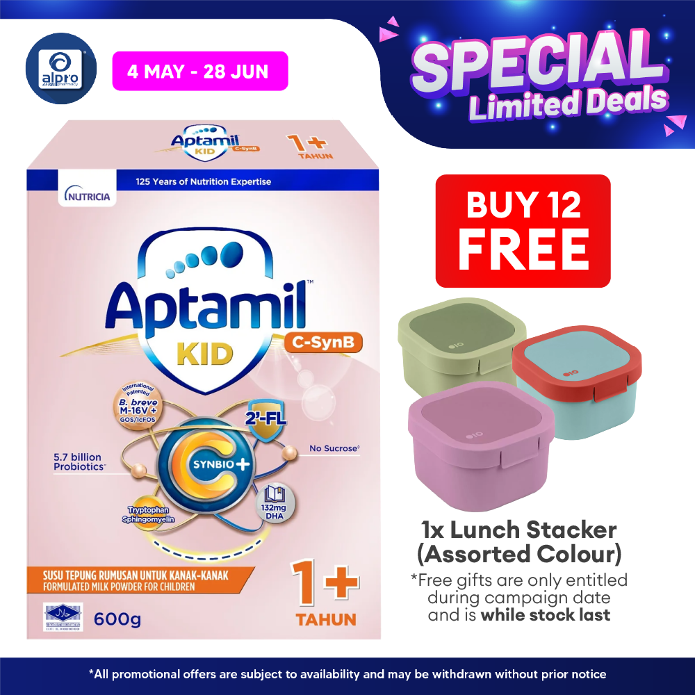 Aptamil Kid C-SynB Growing-Up Formula Step 3 1+ year 600g | Maintain Good Gut Health DANONE