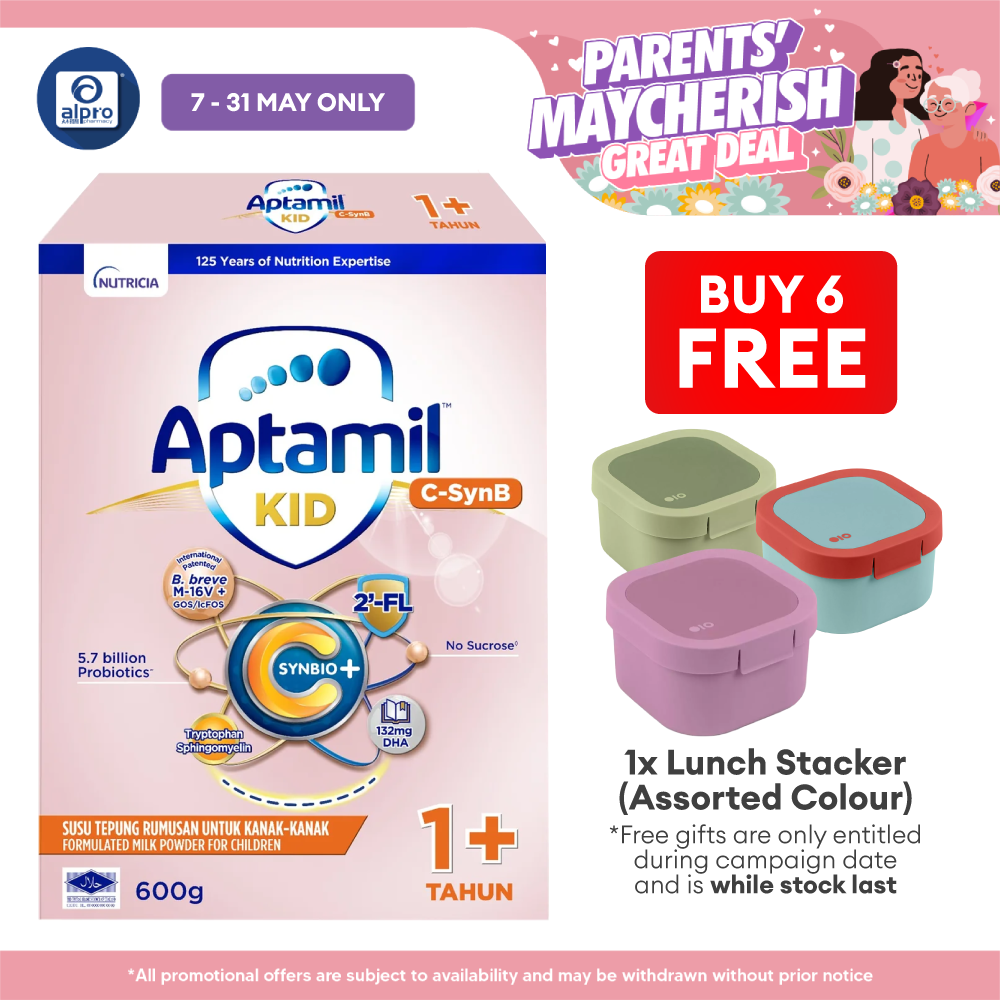 Aptamil Kid C-SynB Growing-Up Formula Step 3 1+ year 600g | Maintain Good Gut Health DANONE