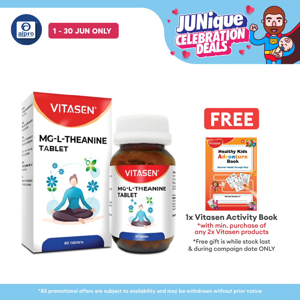 Vitasen MG-L-Theanine Tablet 60s | Restore Mood and Mind Vitasen