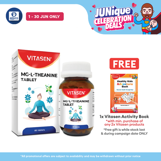 Vitasen MG-L-Theanine Tablet 60s | Restore Mood and Mind Vitasen