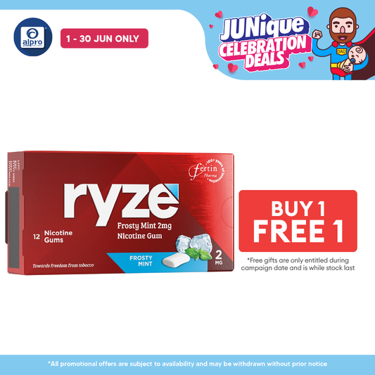 Ryze Frosty Mint 2mg Nicotine Gum 12s | Sugar-Free Nicotine Replacement Gum Ryze