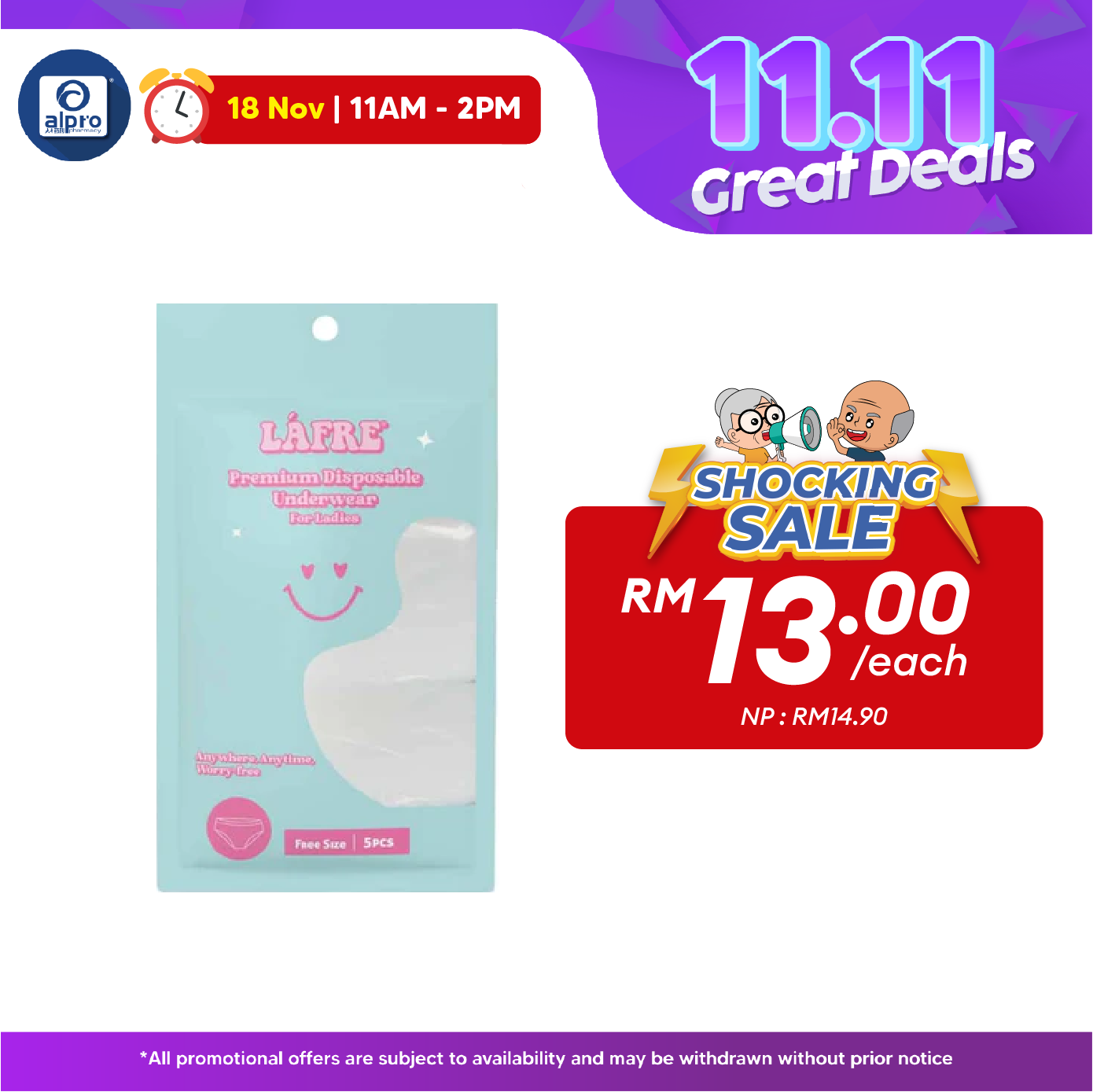 Lafre Disposable Underwear 5s | Travel Friendly Alpro Pharmacy