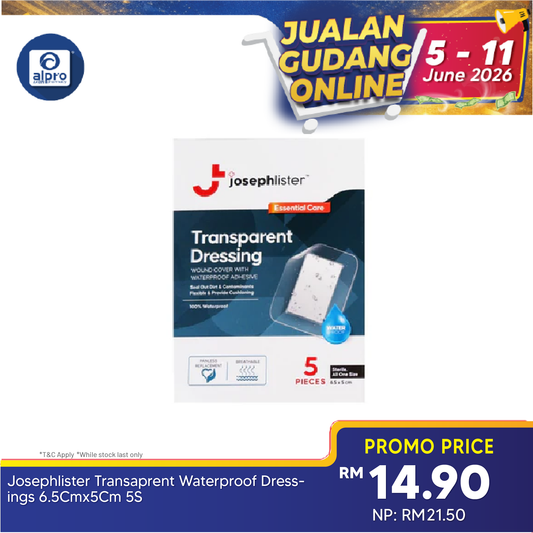 Josephlister Transparent Waterproof Dressings 6.5cmx5cm 5s | Waterproof Adhesive Josephlister