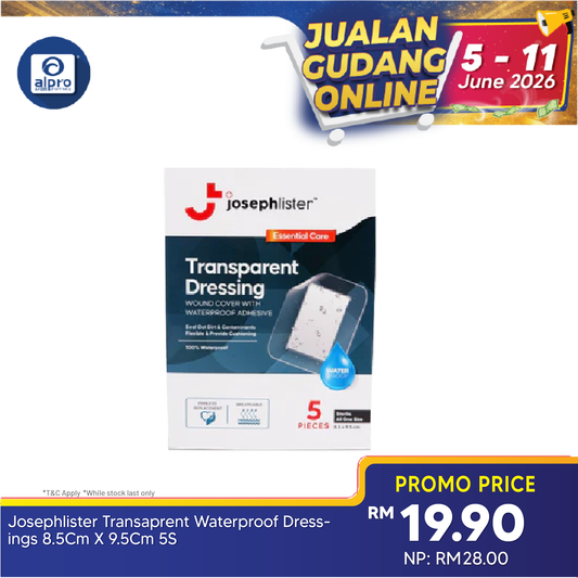 Josephlister Transparent Waterproof Dressings 8.5cm X 9.5cm 5s | Waterproof Adhesive Josephlister