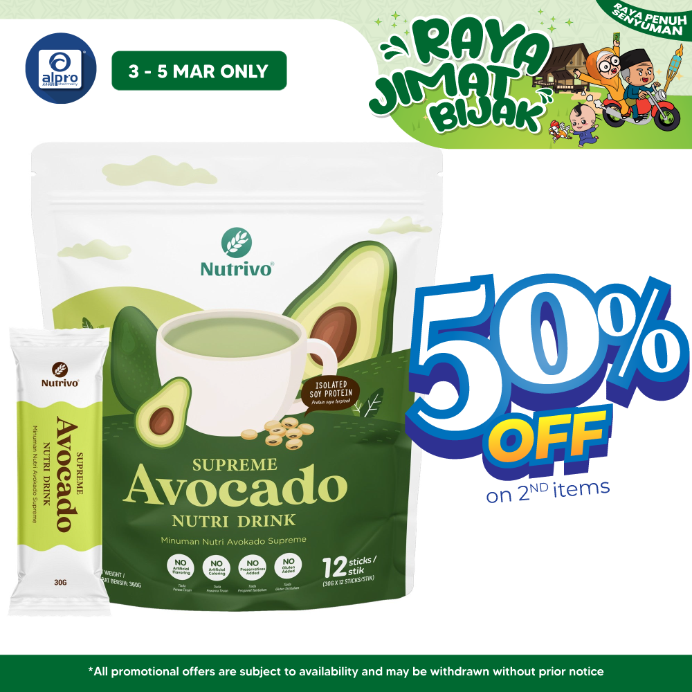 Nutrivo Supreme Avocado Nutri Drink 30g ×12s | Boosts Heart Health Nutrivo