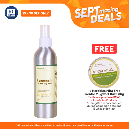 Herbbies Peppermint Soothing Mist 200mL | Fresh and Cooling Sensation Alpro Pharmacy