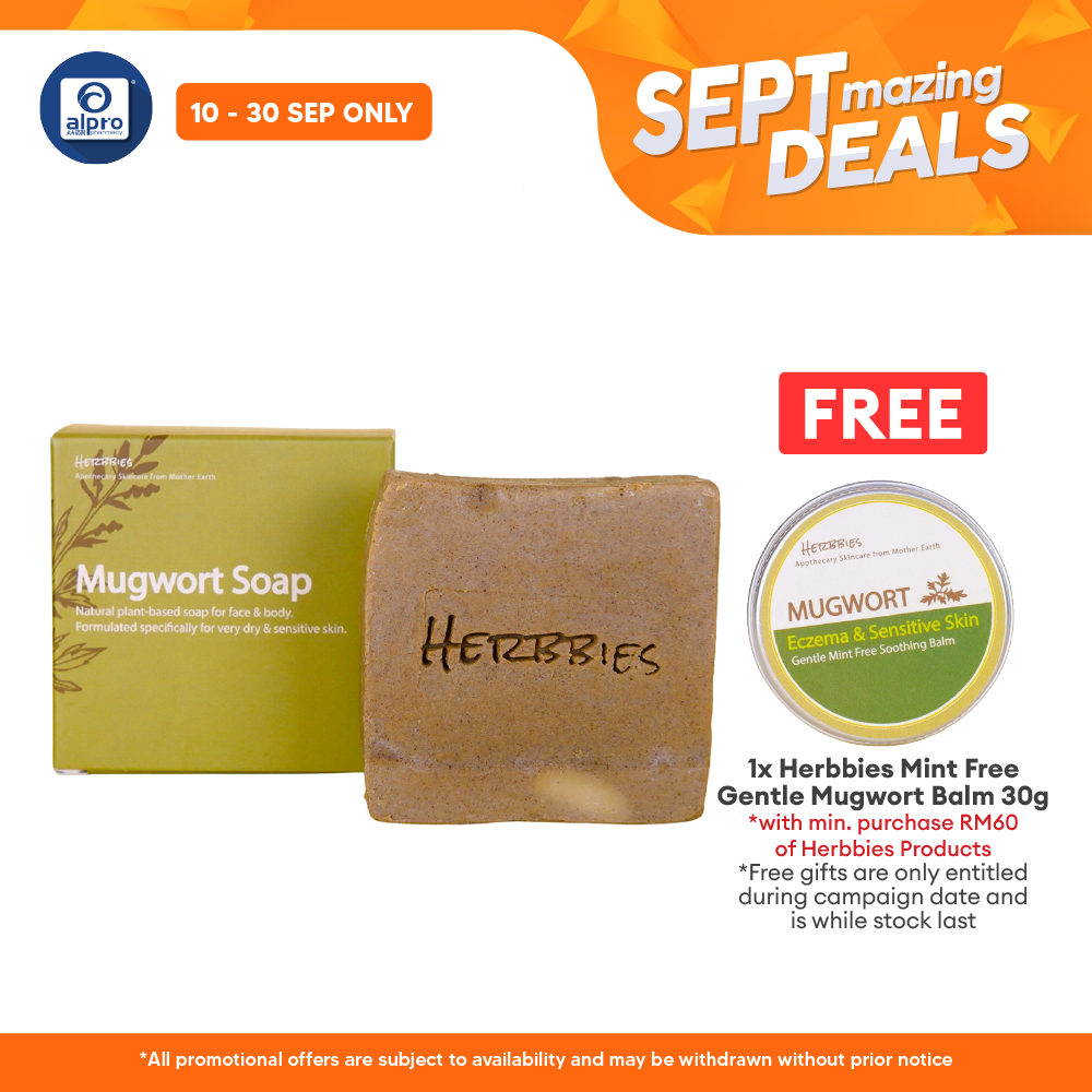 Herbbies Mugwort Natural Soap 100g | Gentle Natural Skin Cleanser Alpro Pharmacy