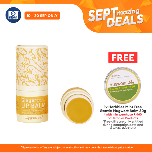 Herbbies Ginger Colour Toning Lip Balm 6g | Reduce Lip Pigmentation Herbbies
