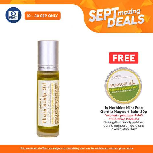 Herbbies Thuja Scalp Oil 10mL | Repair Scalp Eczema Alpro Pharmacy