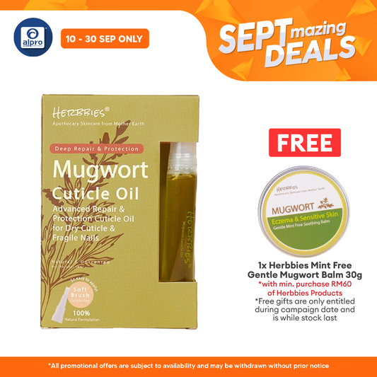 Herbbies Mugwort Cuticle Oil 10mL | Protect and Restore Healthy Nail Alpro Pharmacy